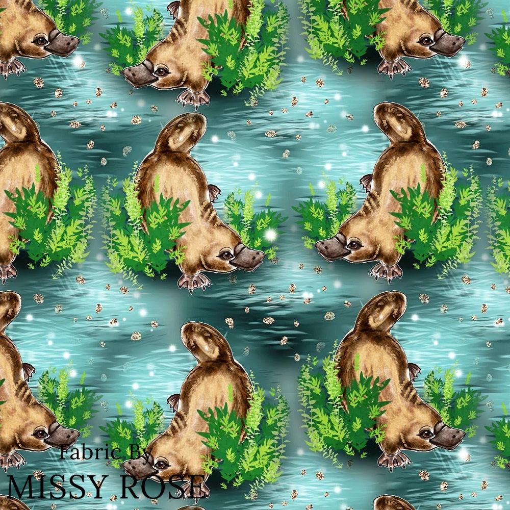Design 1068 Platypus Fabric – custom printed pre-order fabric Australia | Fabric by Missy Rose
