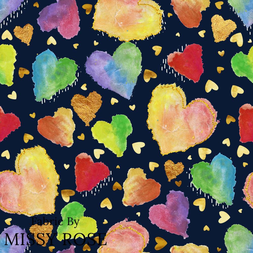 Design 107 Hearts Fabric – custom printed pre-order fabric Australia | Fabric by Missy Rose