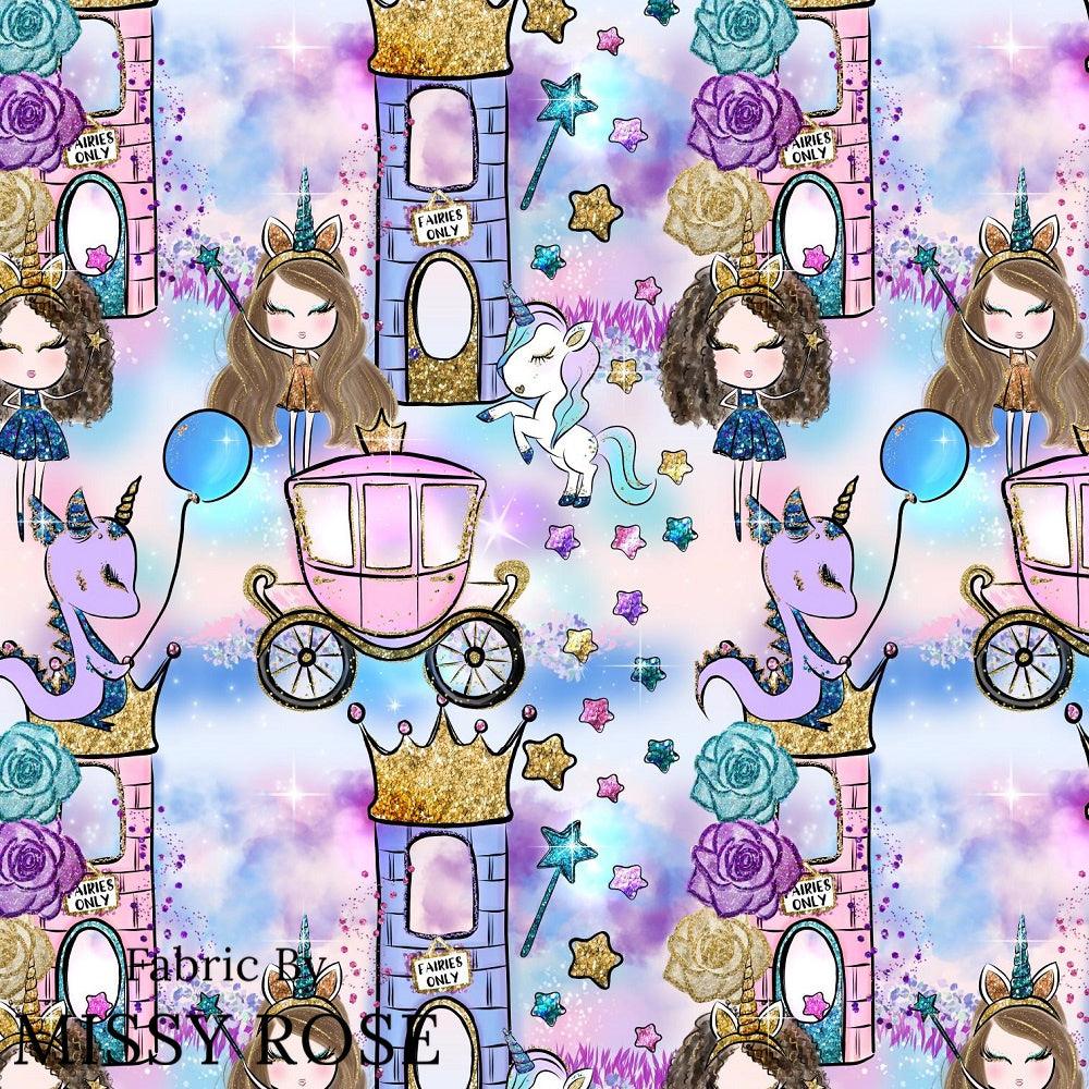 Design 1071 Unicorn Party Fabric – custom printed pre-order fabric Australia | Fabric by Missy Rose