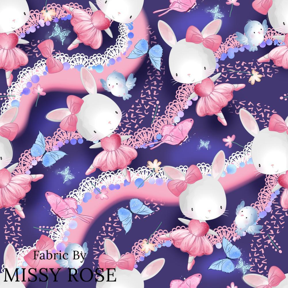 Design 1072 Navy Bunny Fabric – premium custom printed fabric for sewing | Fabric by Missy Rose