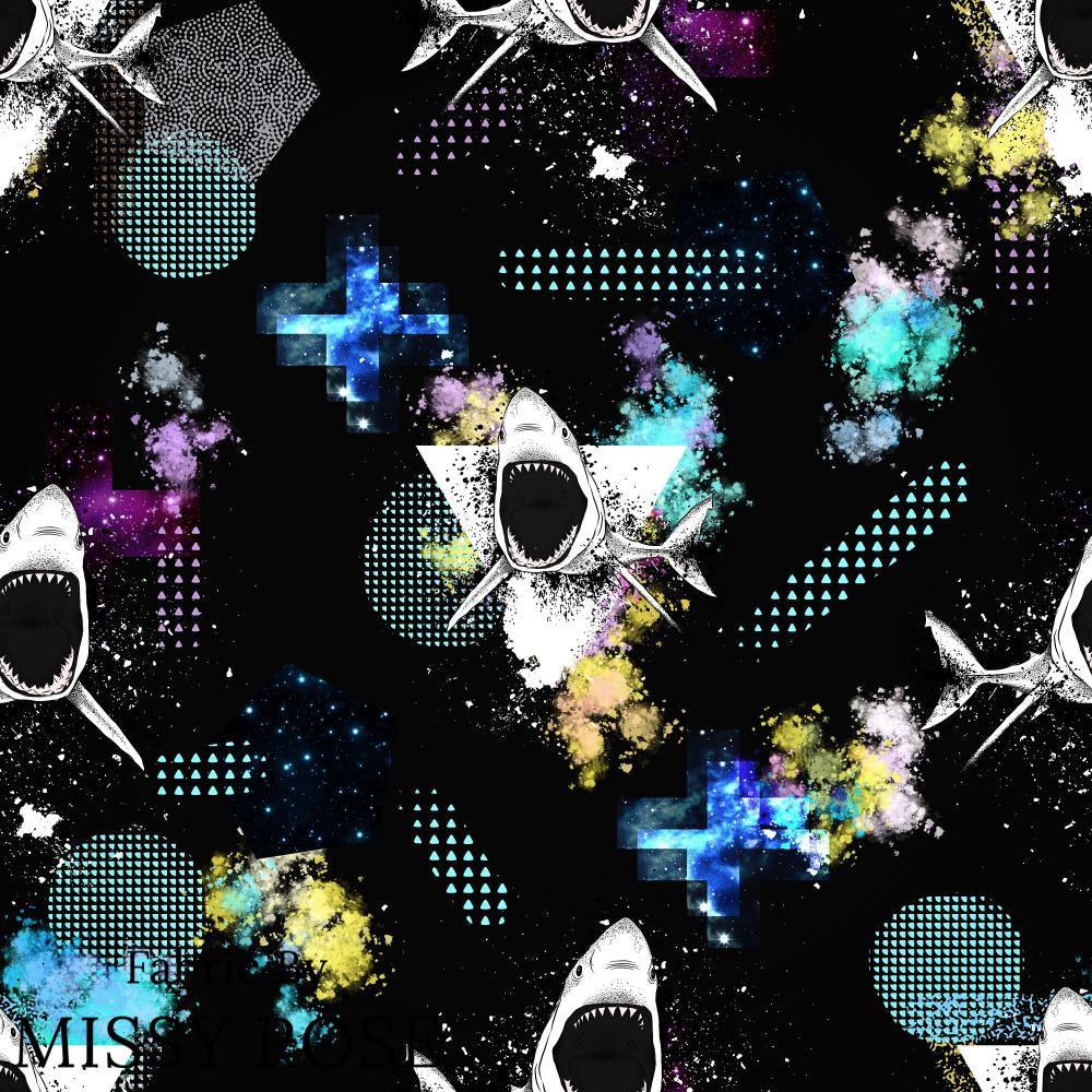Design 1079 Geo Shark Fabric – Australian custom printed fabric pre-order | Fabric by Missy Rose