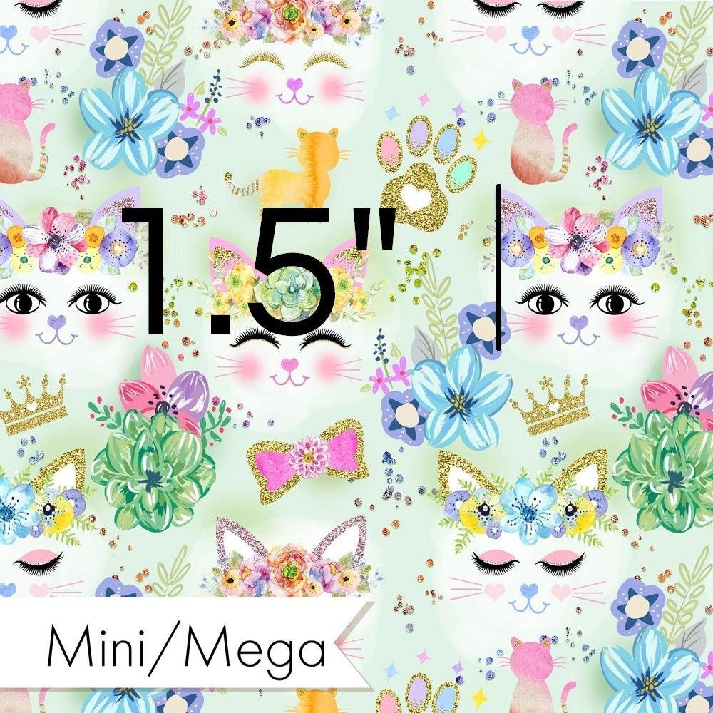 Translateable Cloth Design 1086 Green Cats Fabric | Fabric by Missy Rose