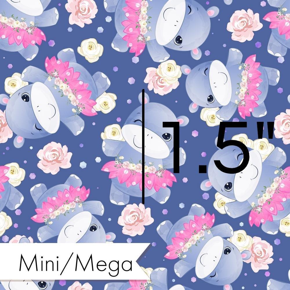 Design 109 Blue Hippopotamus Fabric – custom printed pre-order fabric Australia | Fabric by Missy Rose