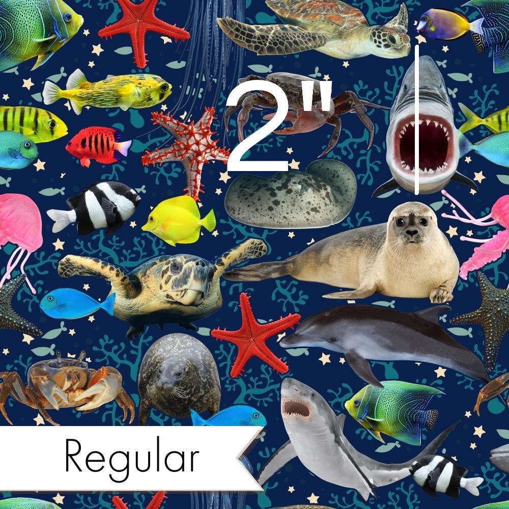 Design 1091 Navy Sea Animals Fabric – Australian custom printed fabric pre-order | Fabric by Missy Rose