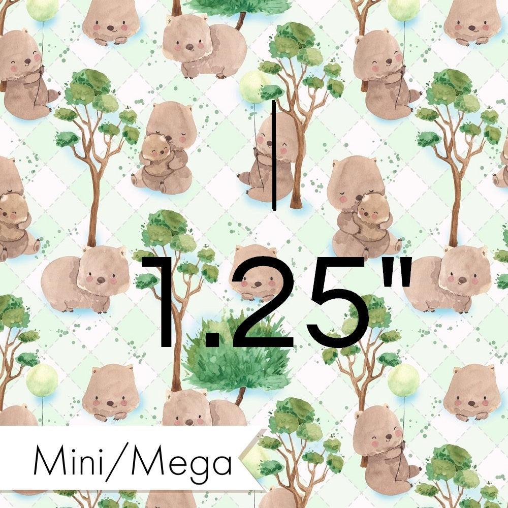 Design 1093 Green Wombat Fabric – Australian custom printed fabric pre-order | Fabric by Missy Rose