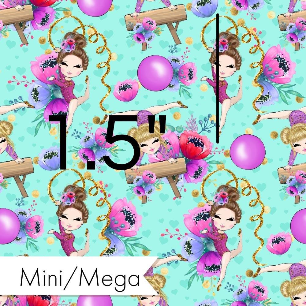 Design 1094 Teal Gymnastics Fabric – pre-order designer fabric Australia | Fabric by Missy Rose
