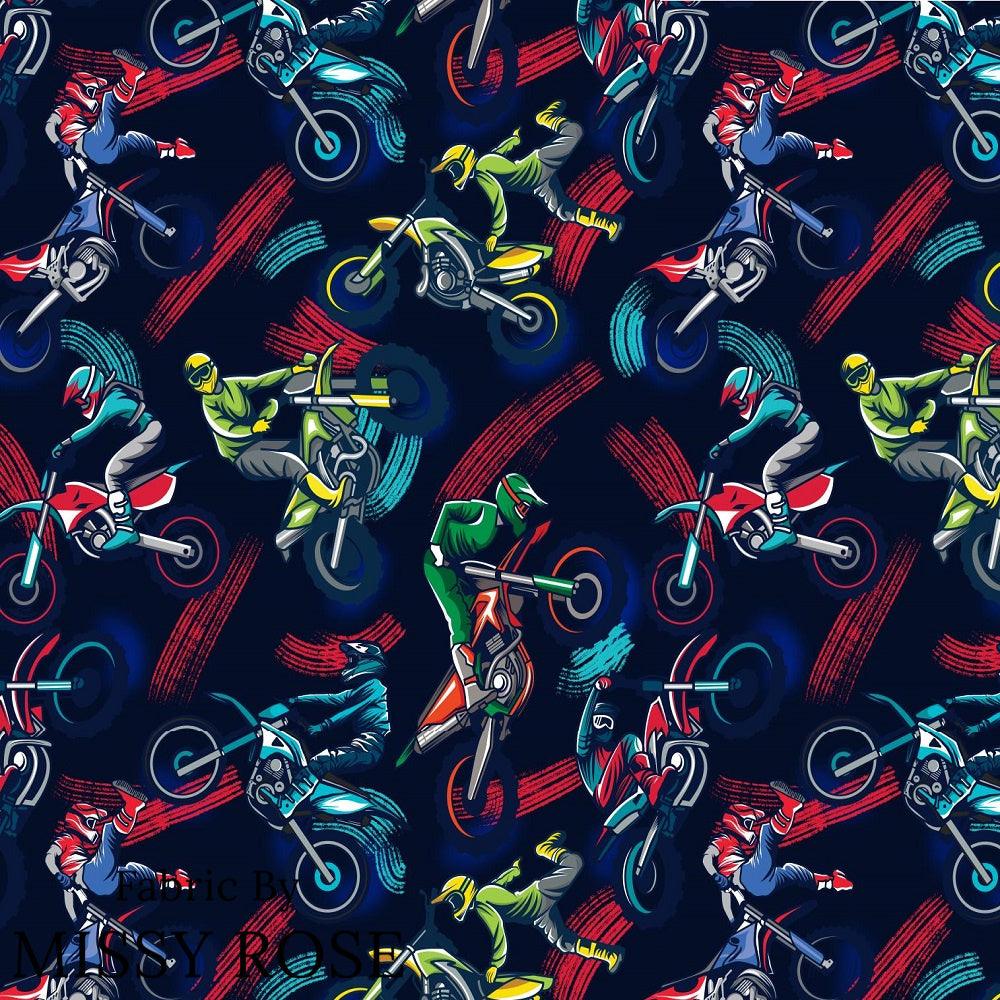 Design 1095 Navy Racer Fabric – custom printed pre-order fabric Australia | Fabric by Missy Rose