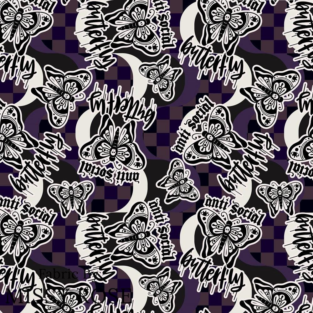 Design 11 Antisocial Butterfly Fabric – premium custom printed fabric for sewing | Fabric by Missy Rose