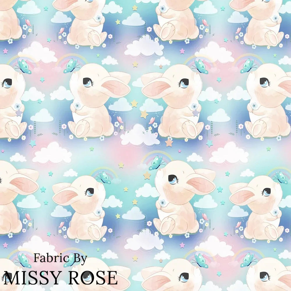 Design 1101 Cute Bunny Fabric – Australian custom printed fabric pre-order | Fabric by Missy Rose