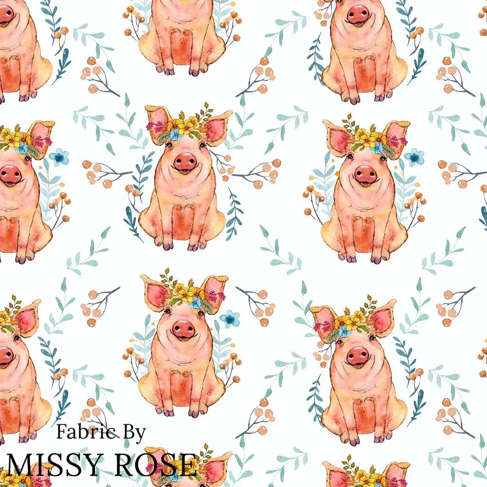 Design 1105 - Floral Pig Fabric
