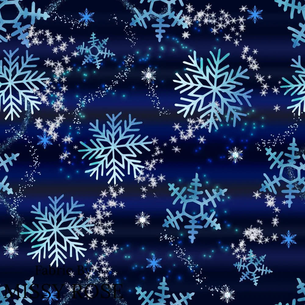 Design 1109 Snowflake Fabric – made-to-order custom fabric by the metre | Fabric by Missy Rose