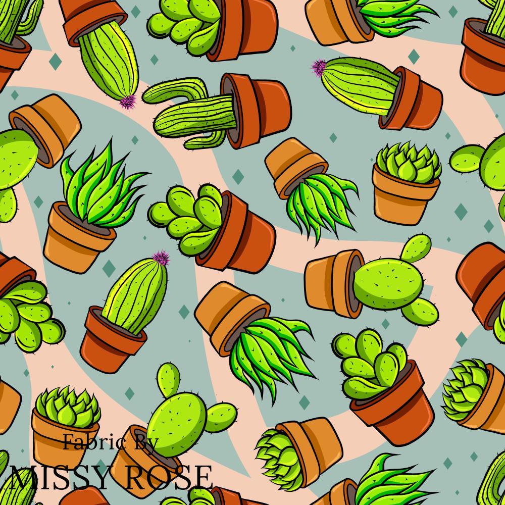 Design 111 Succulent Fabric – custom printed pre-order fabric Australia | Fabric by Missy Rose