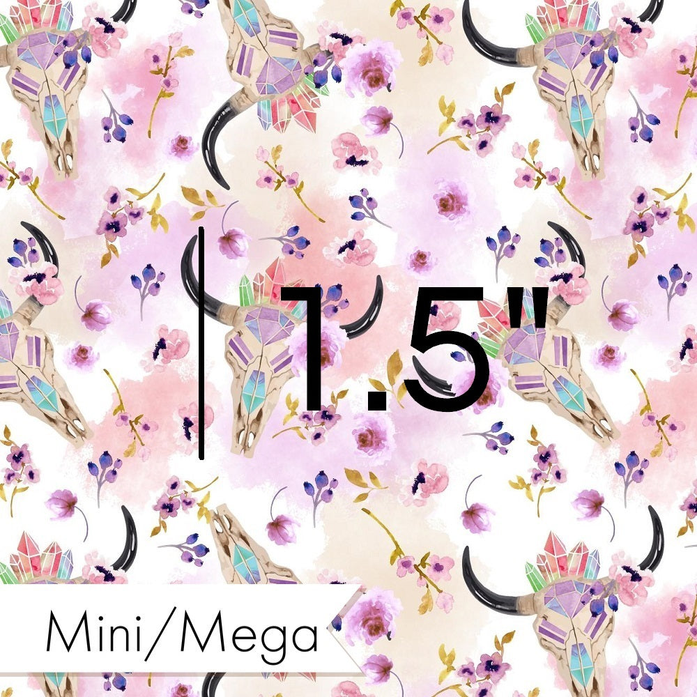 Design 1111 - Purple Bullskull Fabric