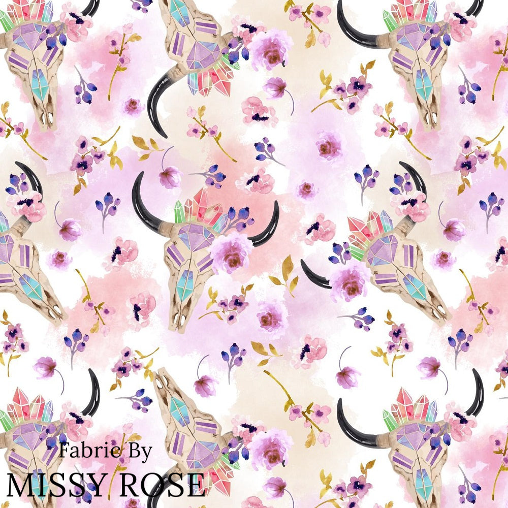 Design 1111 - Purple Bullskull Fabric