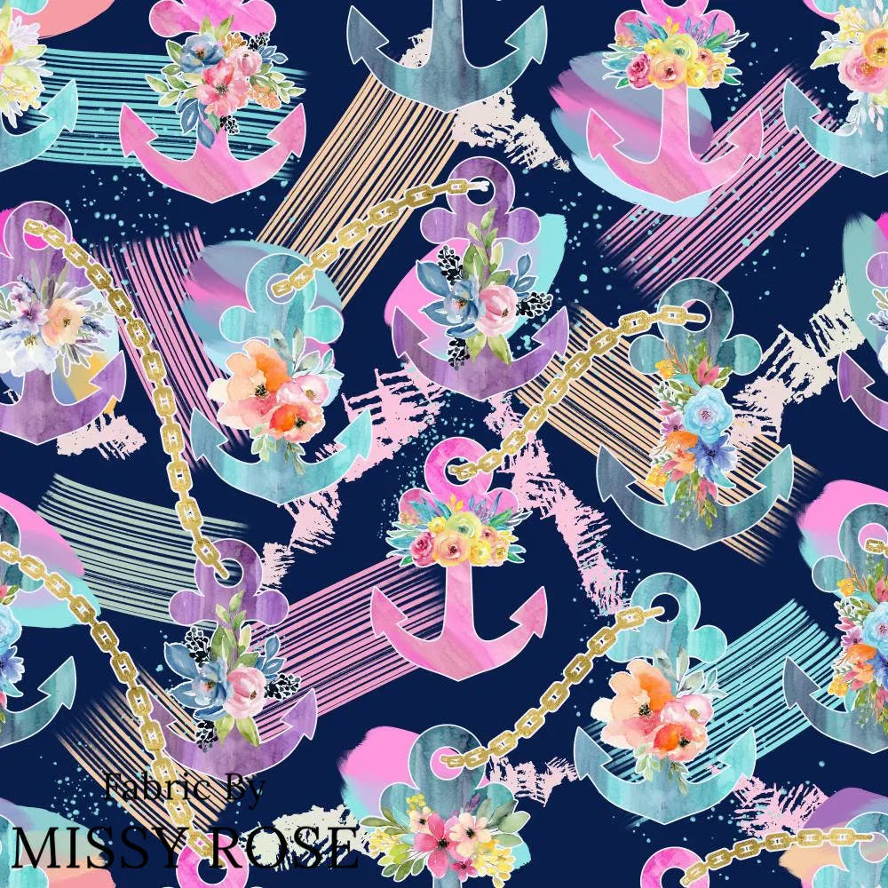 Design 1112 Anchor Fabric – premium custom printed fabric for sewing | Fabric by Missy Rose