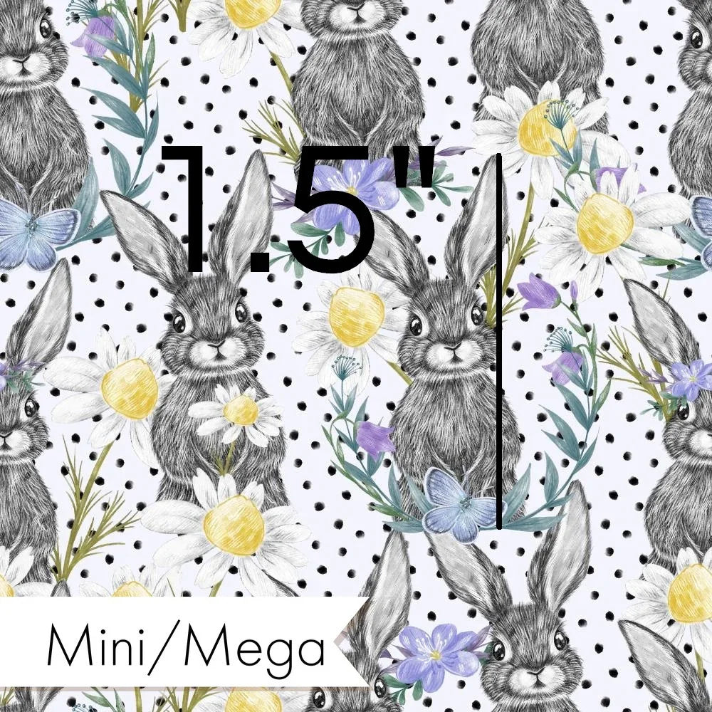 Design 1120 Floral Bunny Fabric – made-to-order custom fabric by the metre | Fabric by Missy Rose