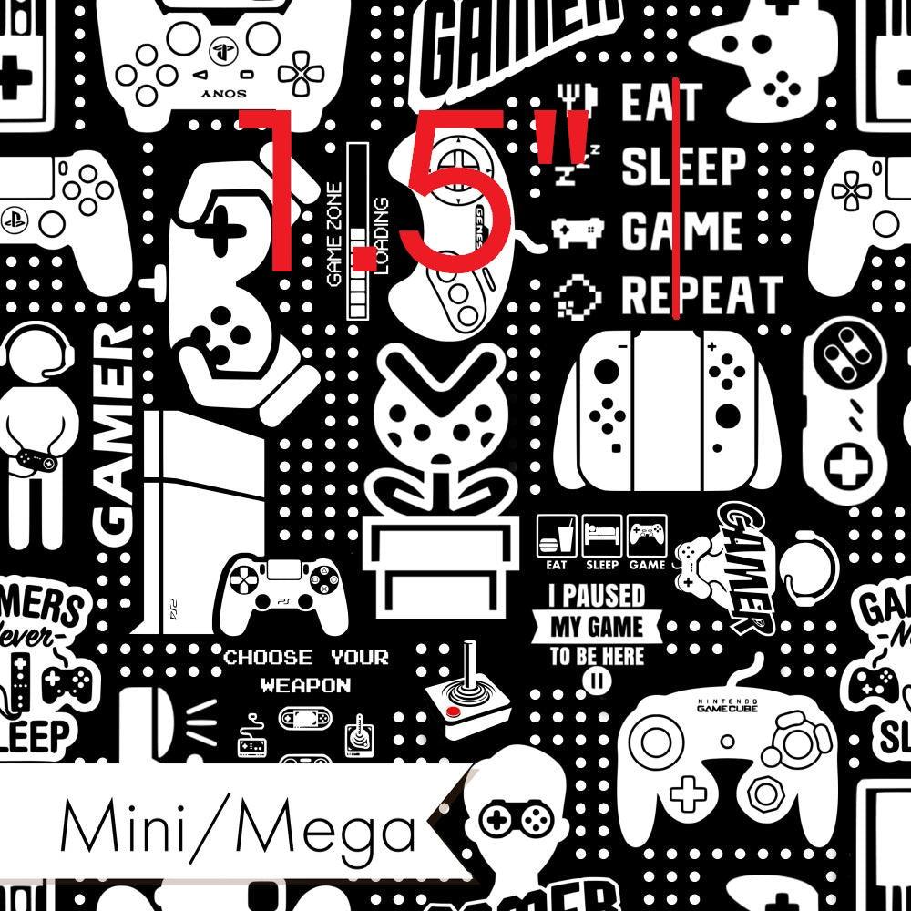Design 121 Black Gaming Fabric – Australian custom printed fabric pre-order | Fabric by Missy Rose