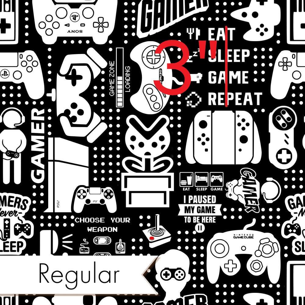 Design 121 Black Gaming Fabric – made-to-order custom fabric by the metre | Fabric by Missy Rose