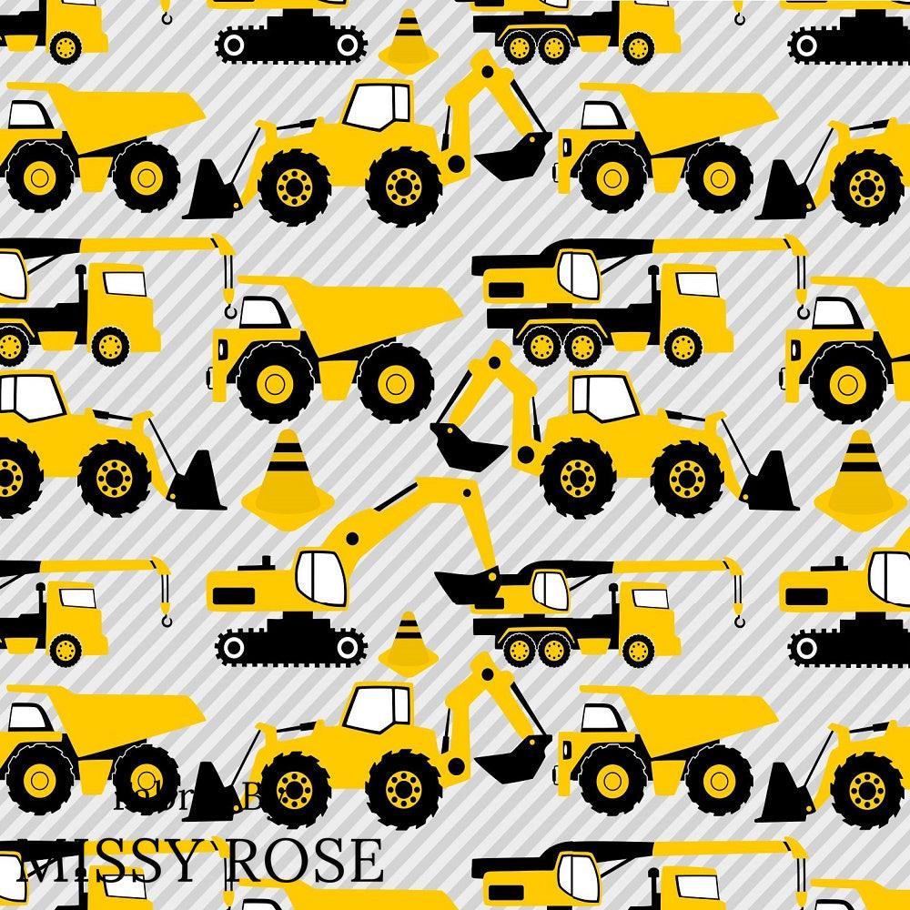 Design 124 Grey Construction Fabric – made-to-order custom fabric by the metre | Fabric by Missy Rose