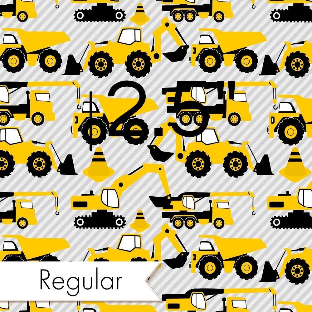 Design 124 Grey Construction Fabric – premium custom printed fabric for sewing | Fabric by Missy Rose
