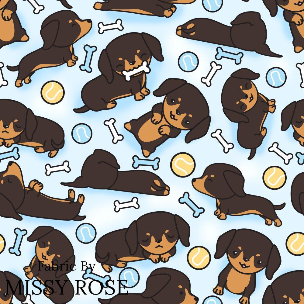 Design 127 Sausage Dog Fabric – Australian custom printed fabric pre-order | Fabric by Missy Rose