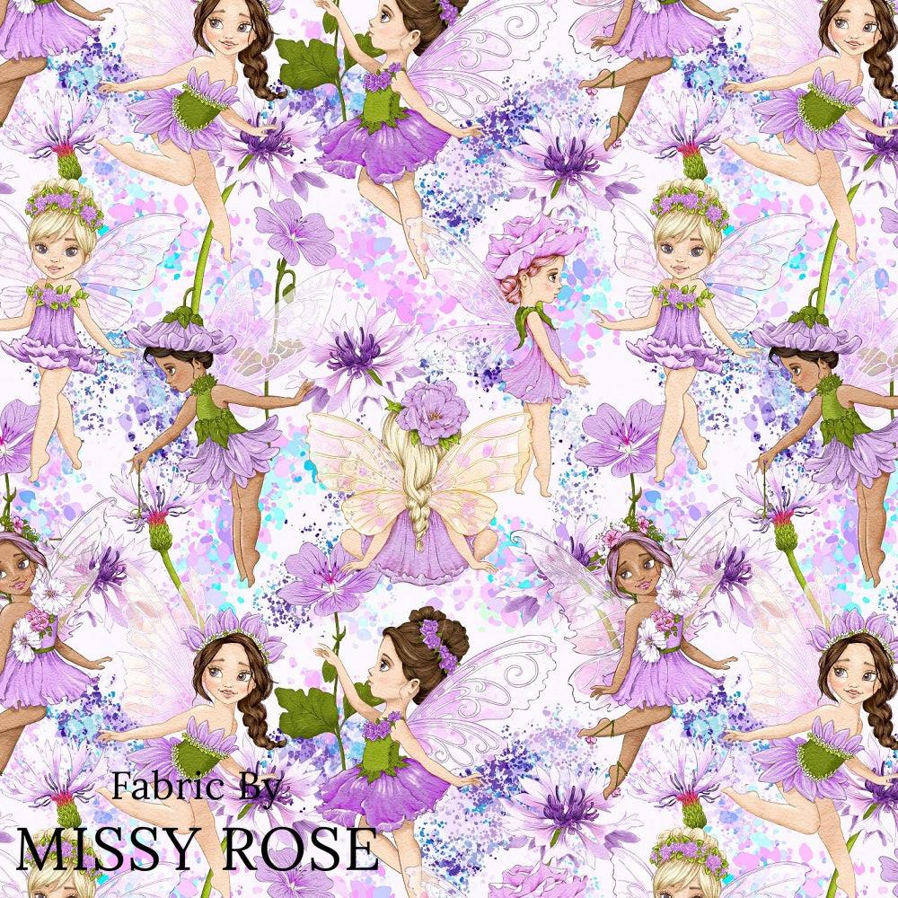 Design 128 Purple Fairy Fabric – premium custom printed fabric for sewing | Fabric by Missy Rose