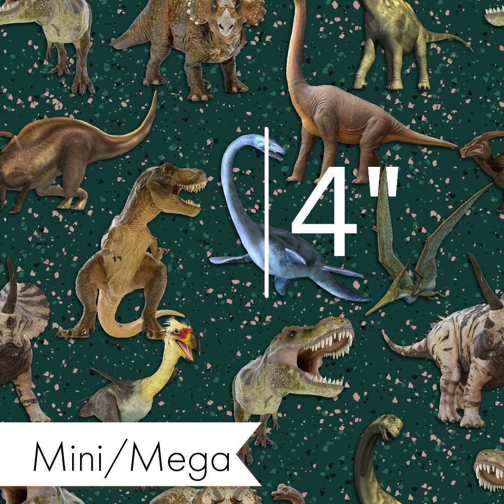 Design 129 Green Dinosaur Fabric – premium custom printed fabric for sewing | Fabric by Missy Rose