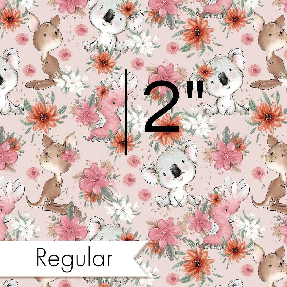 Design 13 - Pink Australian Animals Fabric