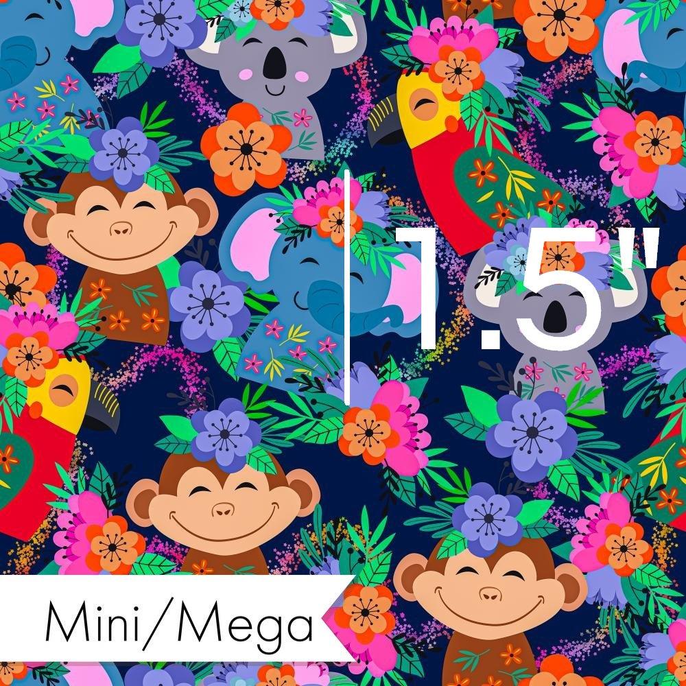 Design 131 Navy Jungle Animals Fabric – Australian custom printed fabric pre-order | Fabric by Missy Rose