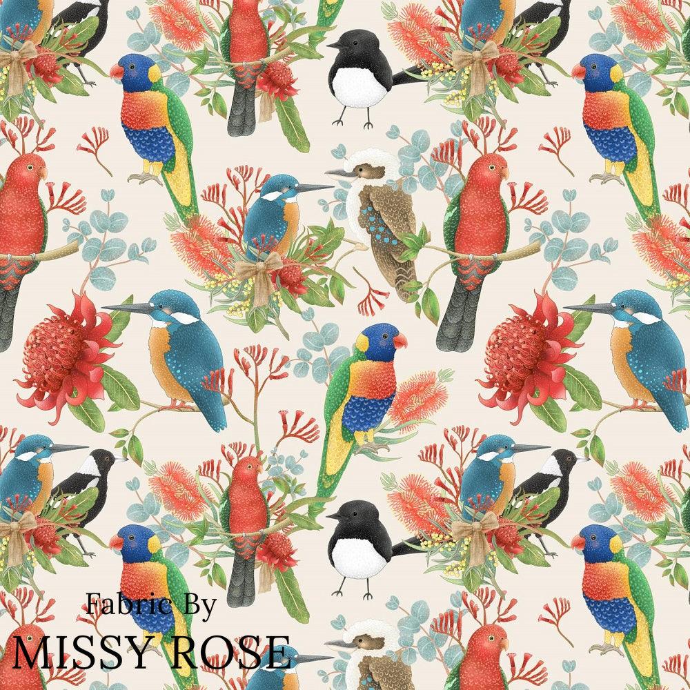 Design 133 Australian Birds Fabric – pre-order designer fabric Australia | Fabric by Missy Rose
