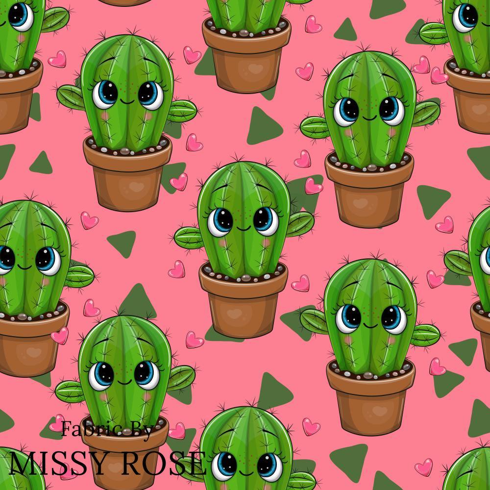 Design 142 Pink Cactus Fabric – Australian custom printed fabric pre-order | Fabric by Missy Rose