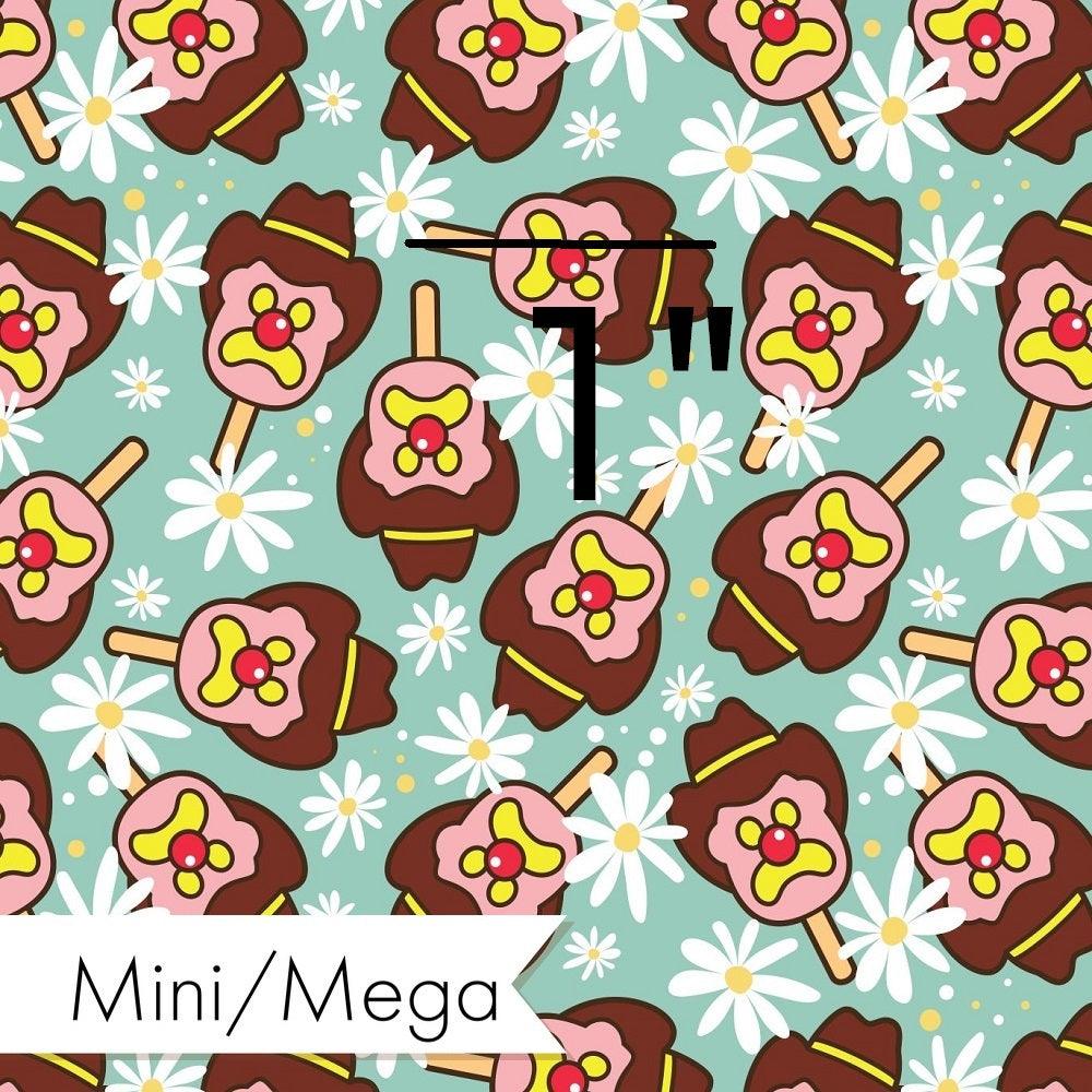 Design 143 Teal Ice Cream Fabric – premium custom printed fabric for sewing | Fabric by Missy Rose