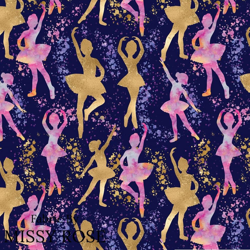 Design 157 Navy Ballerina Fabric – made-to-order custom fabric by the metre | Fabric by Missy Rose