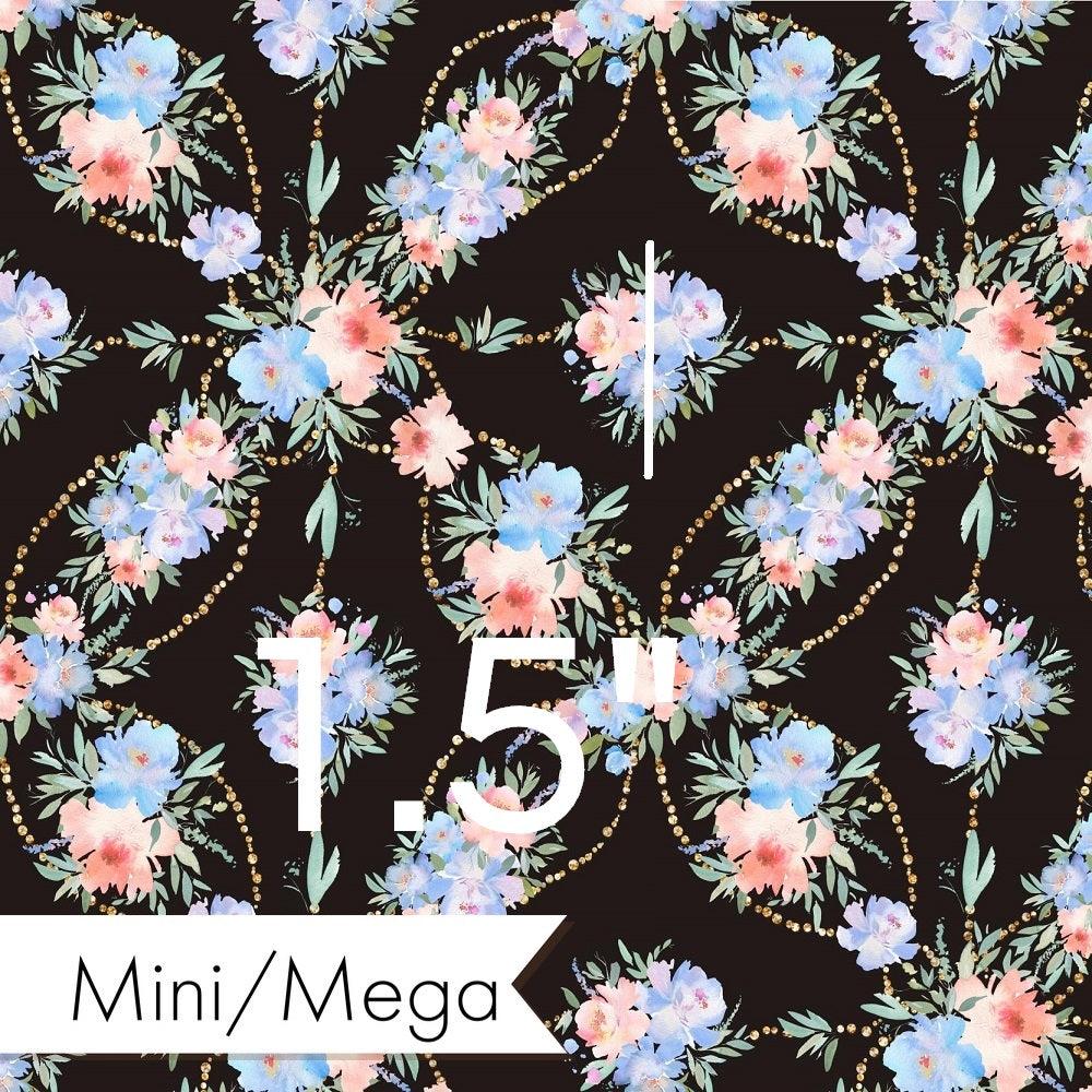 Design 160 Black and Blue Floral fabric – made-to-order custom fabric by the metre | Fabric by Missy Rose