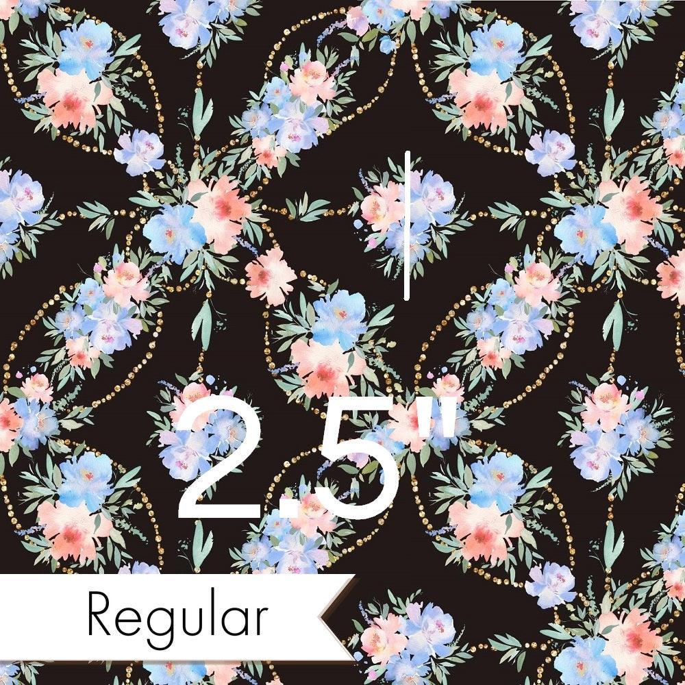 Design 160 Black and Blue Floral fabric – custom printed pre-order fabric Australia | Fabric by Missy Rose