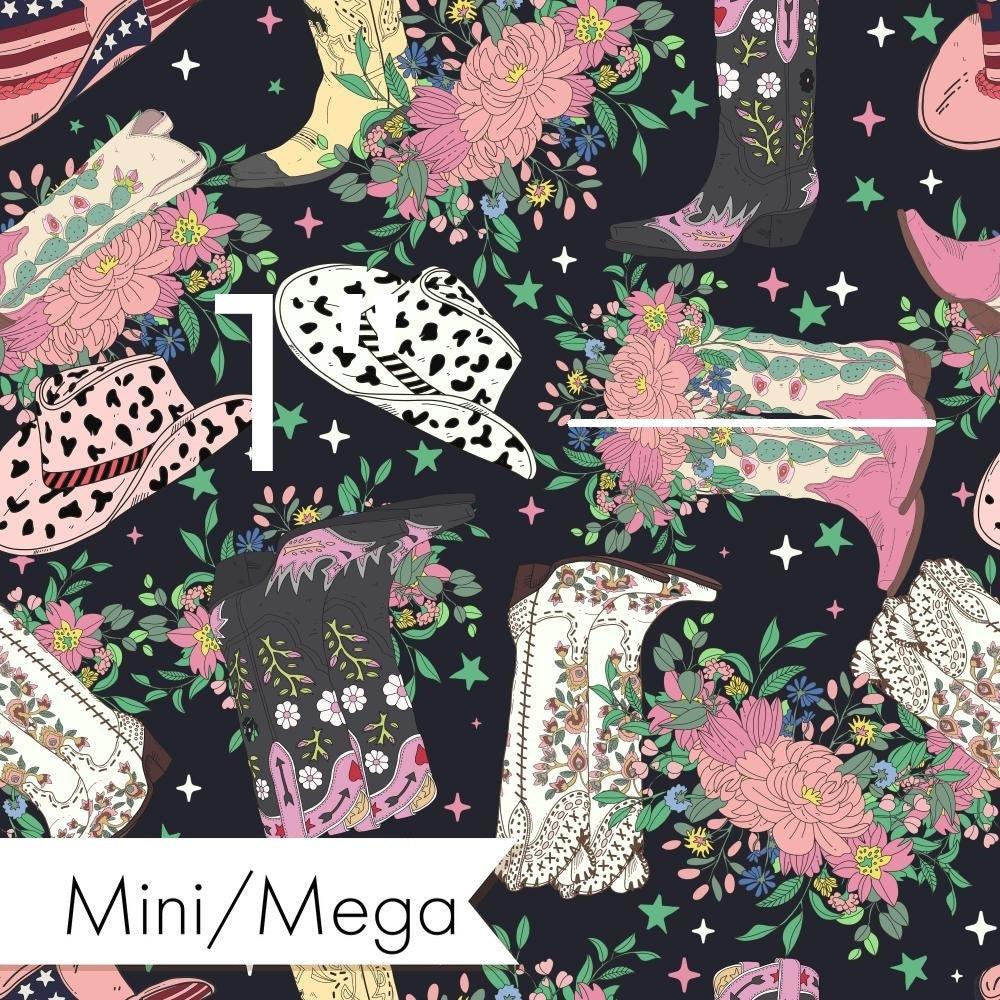 Design 163 Black Cowgirl Boots Fabric – made-to-order custom fabric by the metre | Fabric by Missy Rose