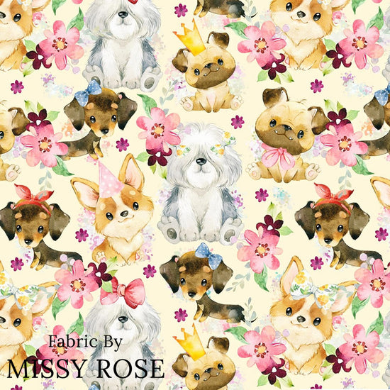 Design 165 - Cute Yellow Dogs Fabric