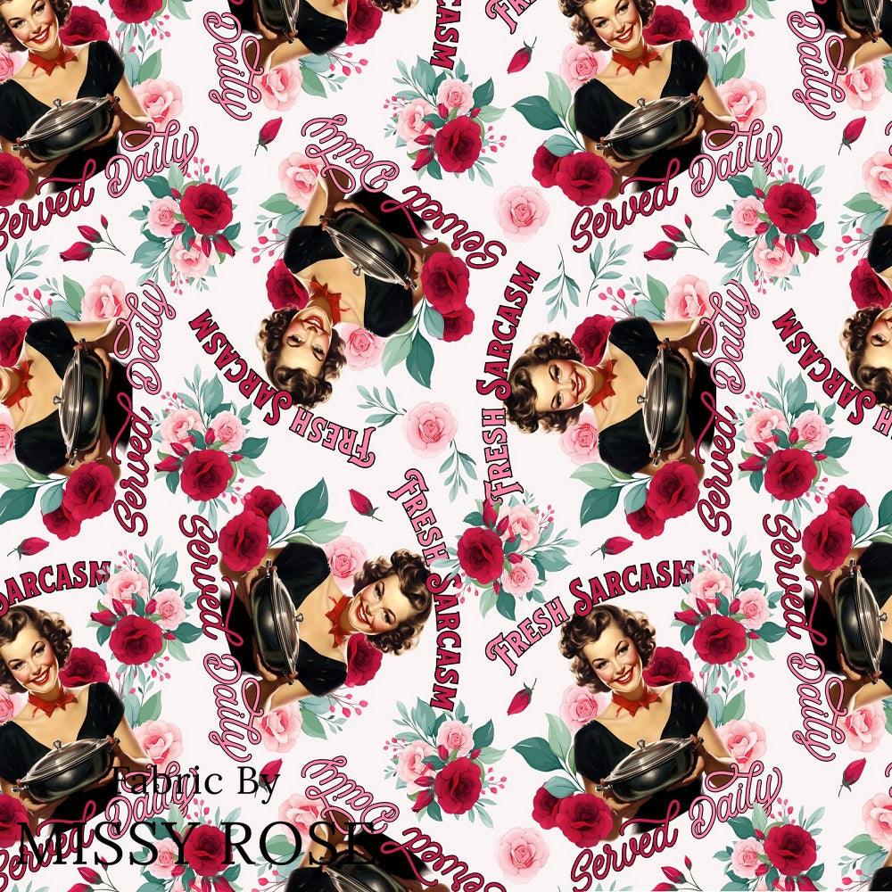 Design 166 Sarcasm Fabric – custom printed pre-order fabric Australia | Fabric by Missy Rose