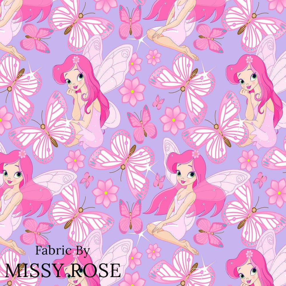Design 17 Purple Fairy Fabric – custom printed pre-order fabric Australia | Fabric by Missy Rose