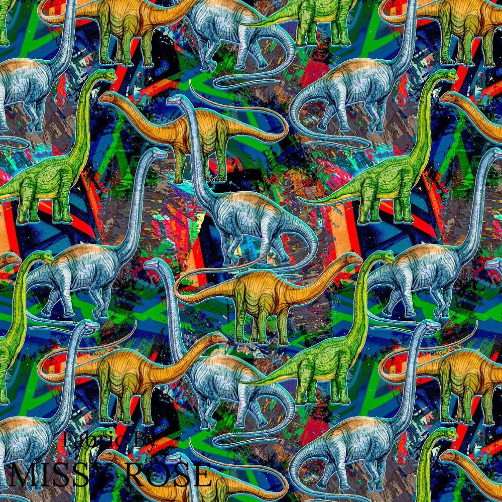 Design 170 Dinosaur Fabric – premium custom printed fabric for sewing | Fabric by Missy Rose