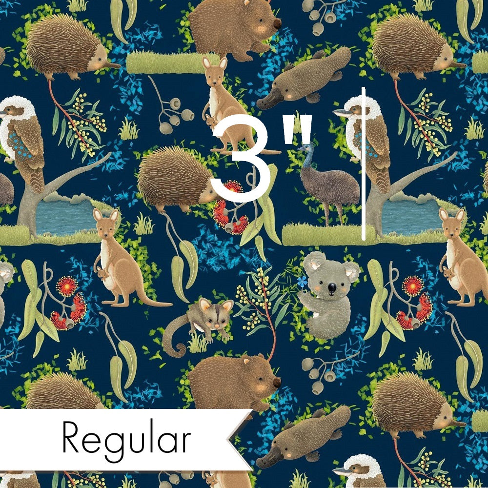 Design 172 - Navy Australian Animal Fabric