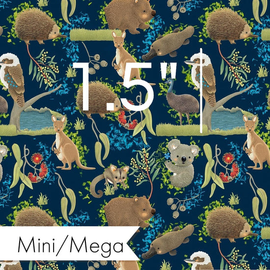 Design 172 - Navy Australian Animal Fabric