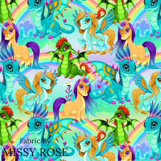 Design 182 - Bright Unicorn Fabric