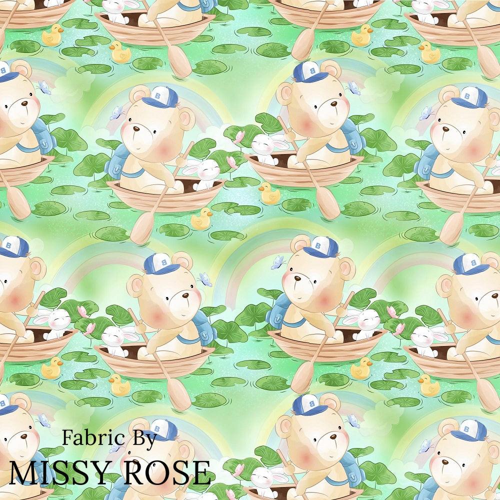 Design 187 Green Teddy Bear Fabric – made-to-order custom fabric by the metre | Fabric by Missy Rose