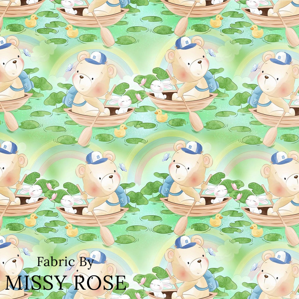 Design 187 - Green Teddy Bear Fabric