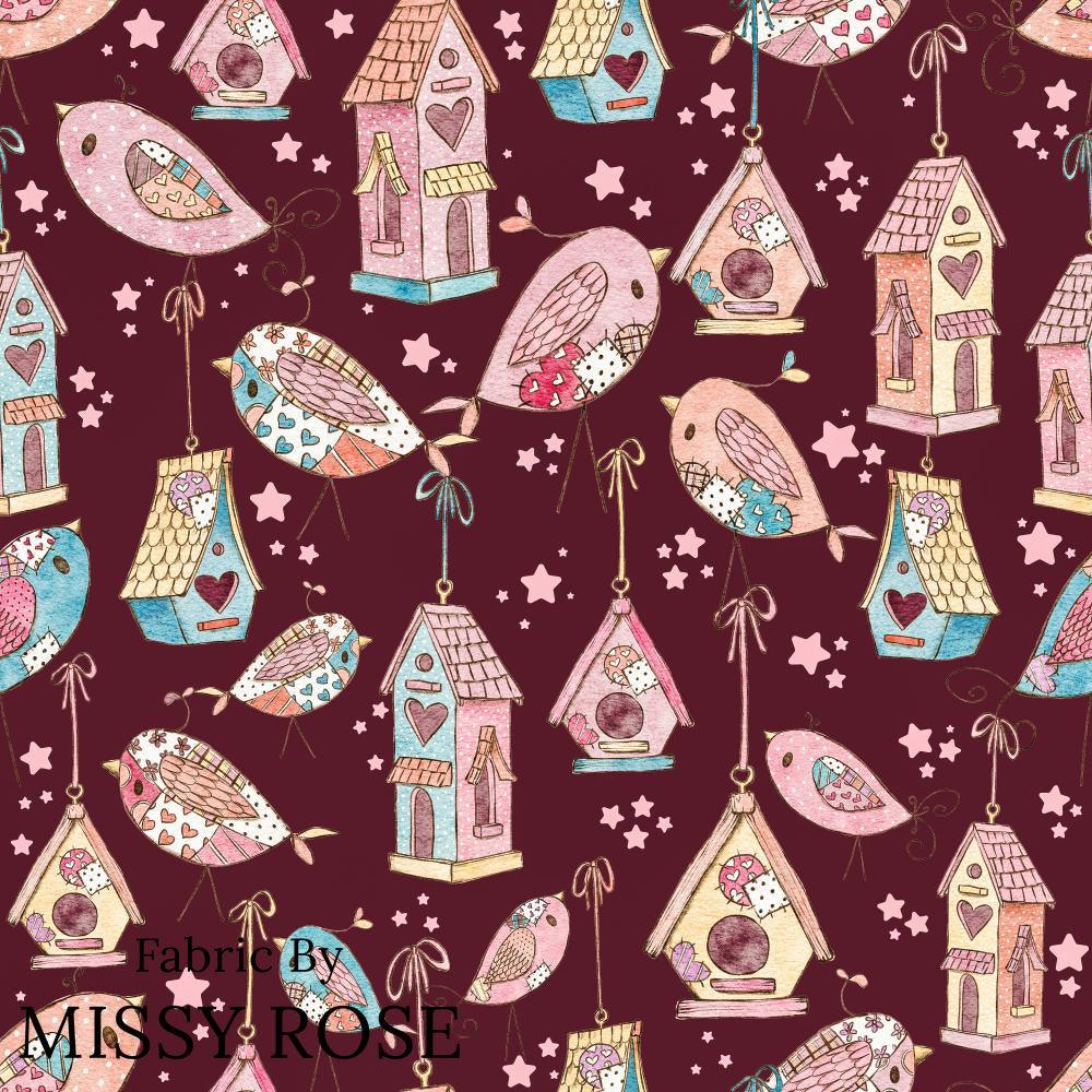 Design 189 Sweet Birds Fabric – Australian custom printed fabric pre-order | Fabric by Missy Rose