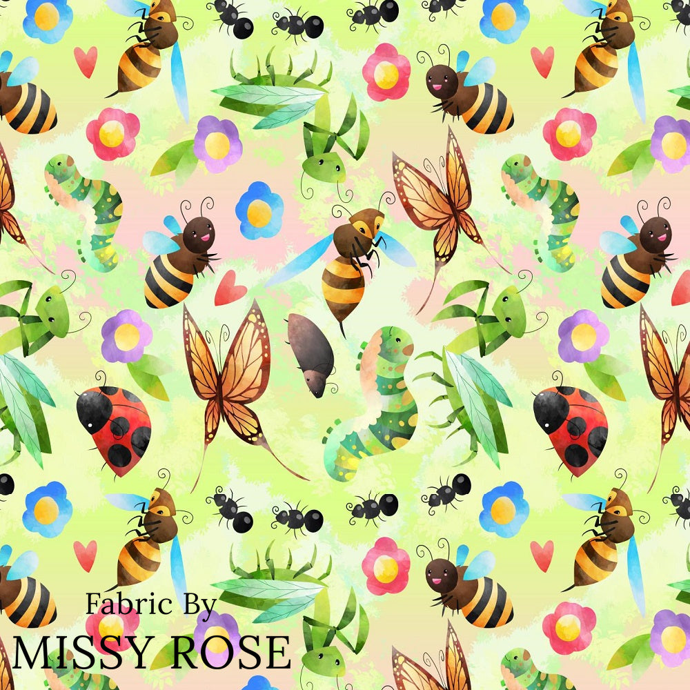 Design 190 - Green Bugs Fabric