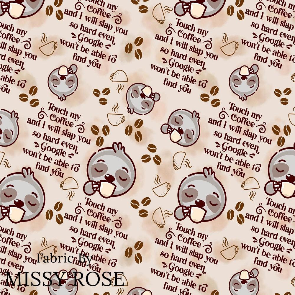 Design 191 Coffee Fabric – premium custom printed fabric for sewing | Fabric by Missy Rose