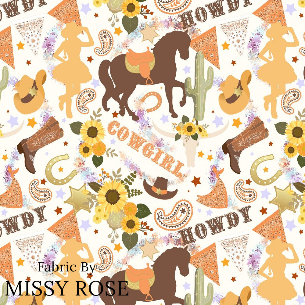 Design 194 - White Cowgirl Fabric