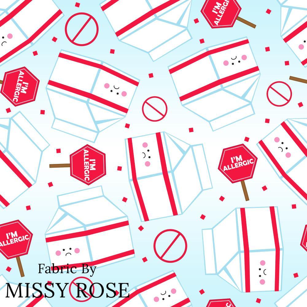 Design 196 Dairy Allergy Fabric – premium custom printed fabric for sewing | Fabric by Missy Rose